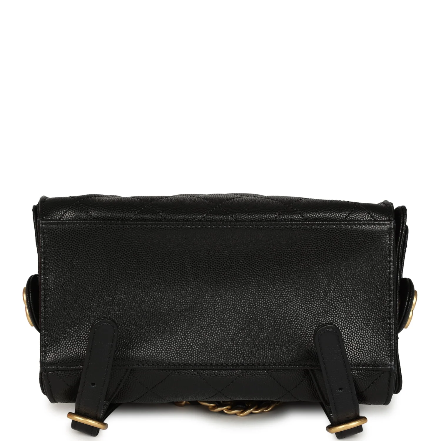 Chanel Small 25 Hobo Backpack Black Caviar Antique Gold Hardware