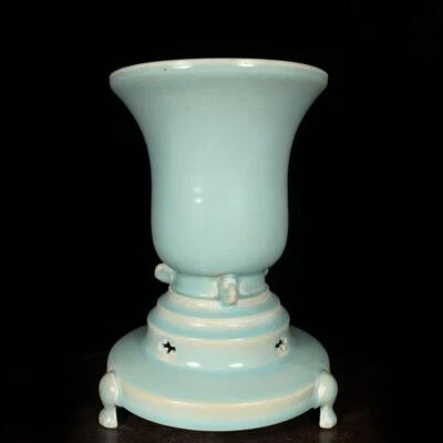 Old Chinese Song Ru Yao Ru Kiln Vase Zun w/ear CK277