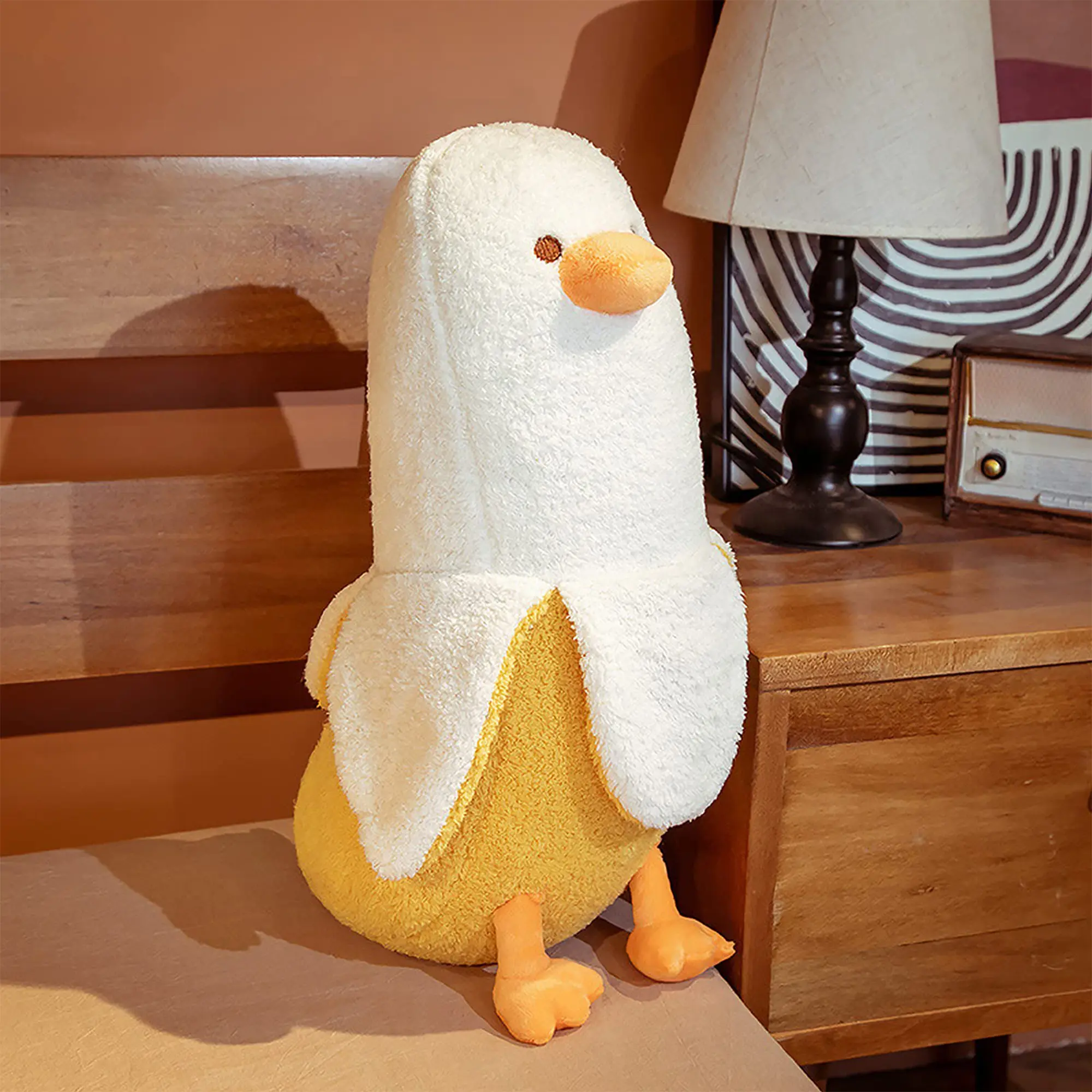 PEACHCAT Cute Banana Duck Plush Stuffed Animal Toy for HomeDecoration Squishy Plushie Toy Comfort Plush for Gifts Soft Huggable for Parent-Child Interaction Couples & Friends Prank Toy Party Fun Gift for Kids & Adults Stuffed Animals #summervibes