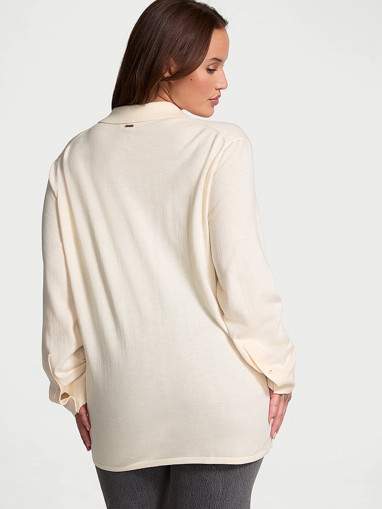 Victoria's Secret Luxe Cr��me Knit Button-Up Shirt