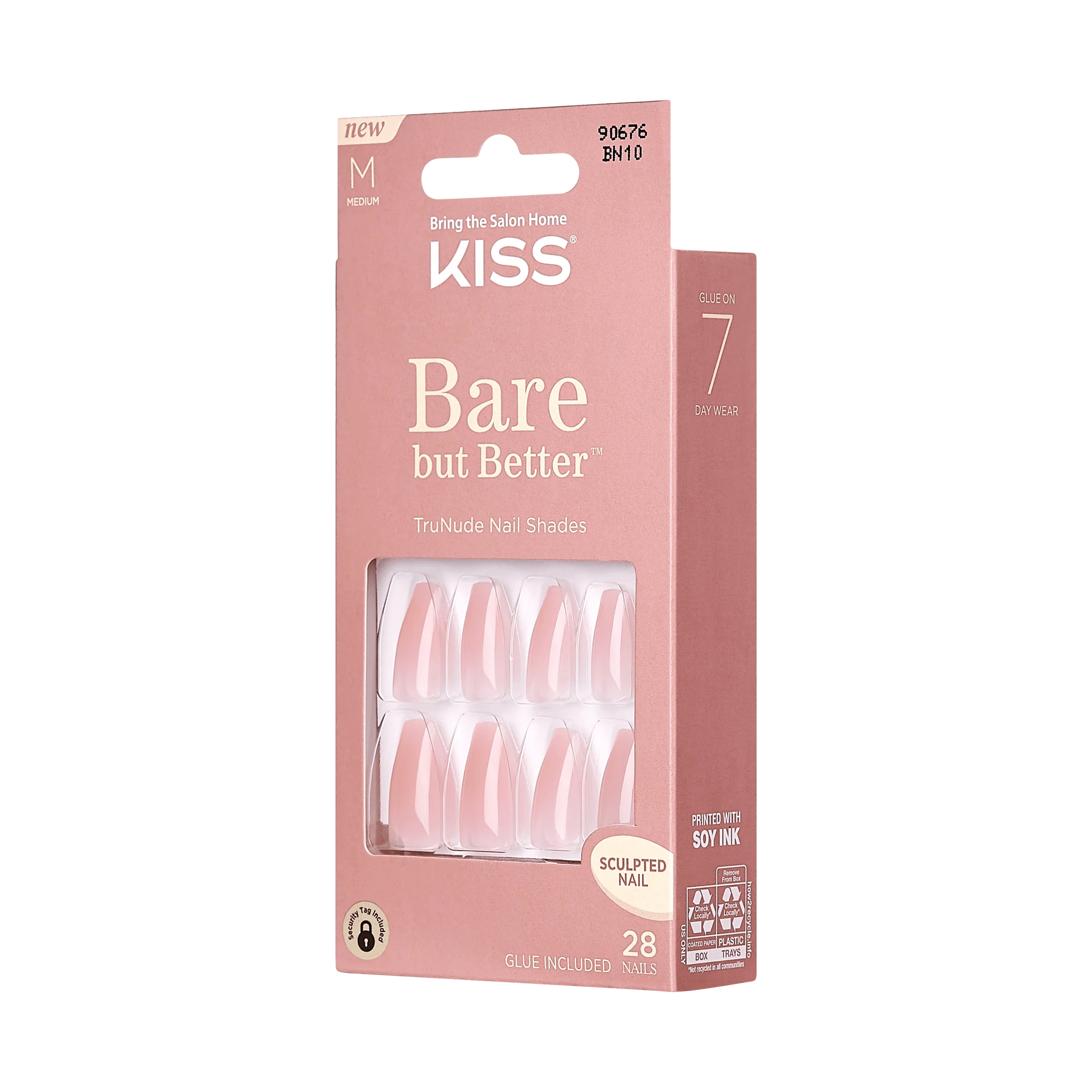KISS Bare but Better Press On Glue Nails - Bare Nude