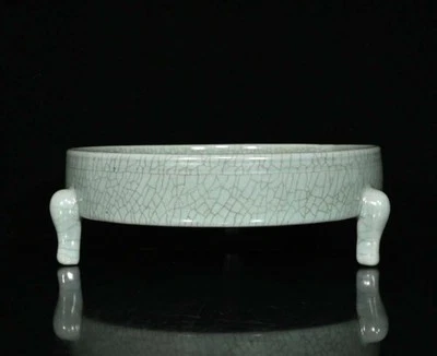 Old Chinese Ru Yao Ru Kiln Brush Washer w/louts flower N4283