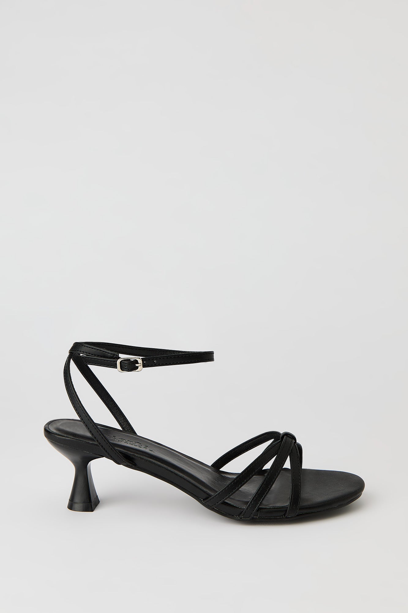 Faux Leather Strappy Kitten Heel