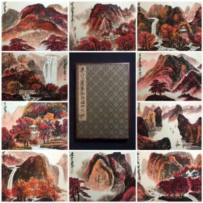 Li Keran Signed Chinese Hand Painted Calligraphy Scroll w/landscape N2696