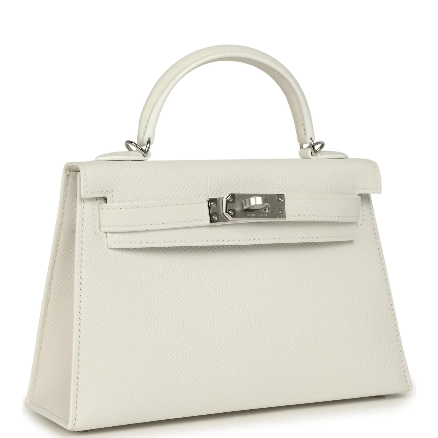 HERMÈS Kelly Sellier 20 New White Epsom Palladium Hardware
