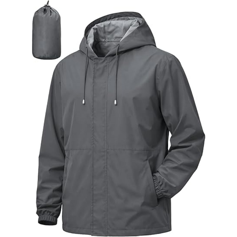 Men's Lightweight Waterproof Hooded Rain Jacket
