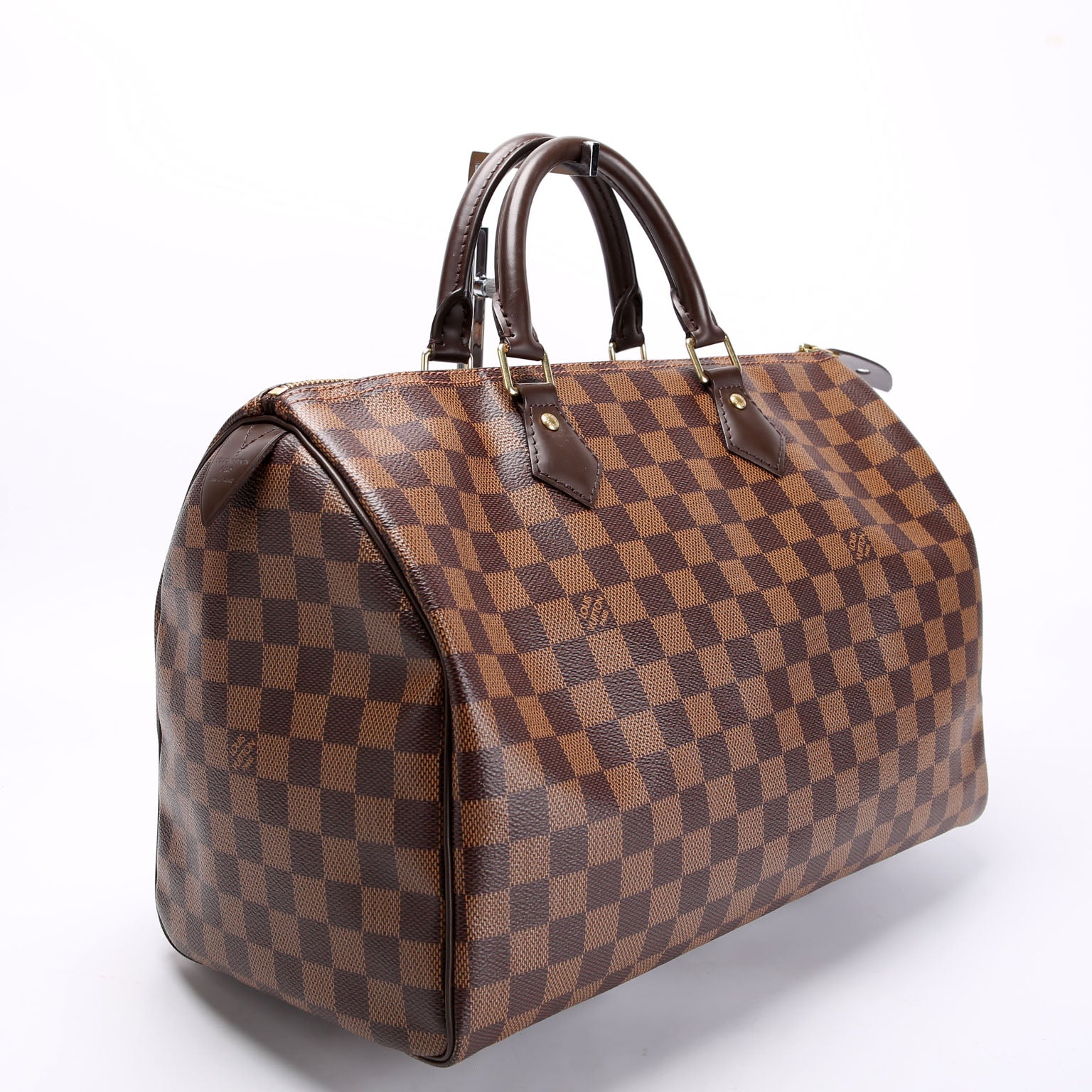 LOUIS VUITTON Speedy 35 Damier Ebene Brown/Red