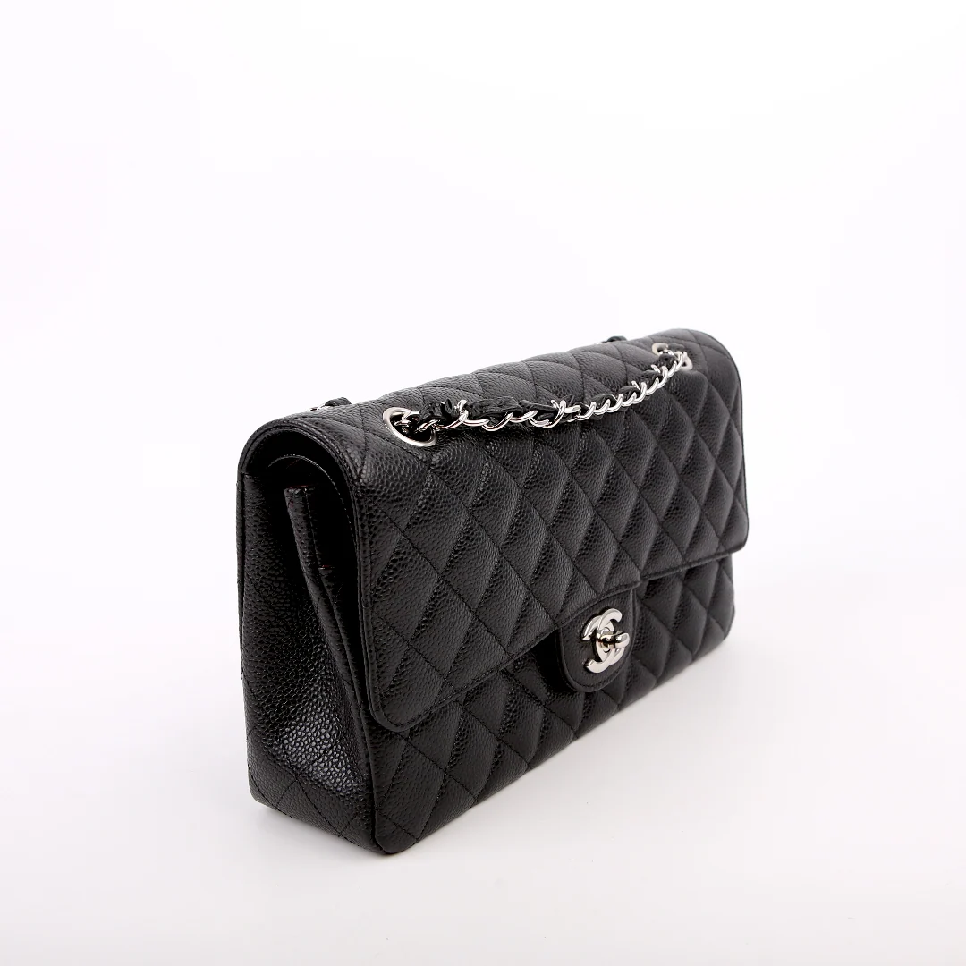 CHANEL Classic Flap Small Caviar 25M Black/Silver