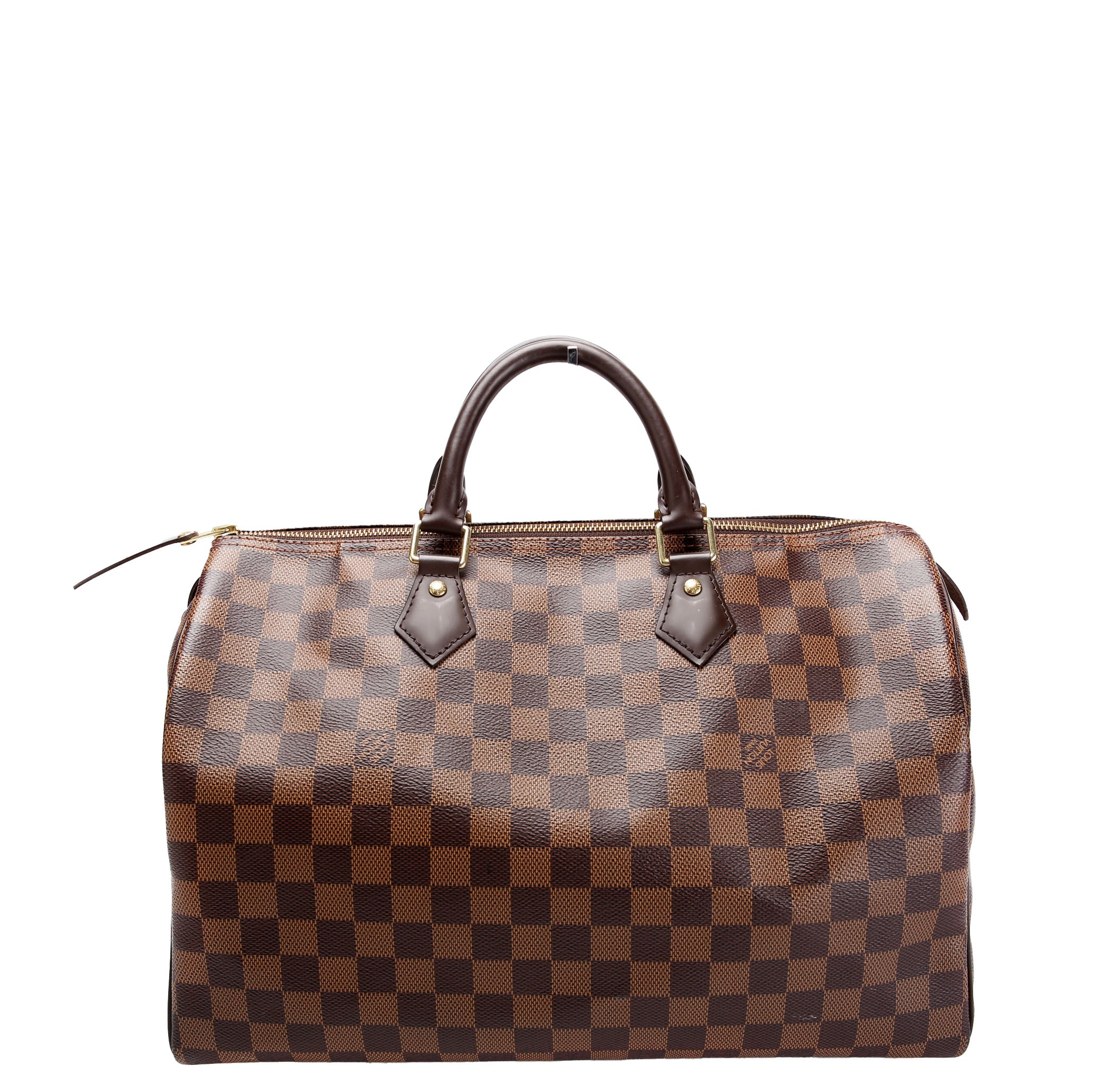 LOUIS VUITTON Speedy 35 Damier Ebene Brown/Red