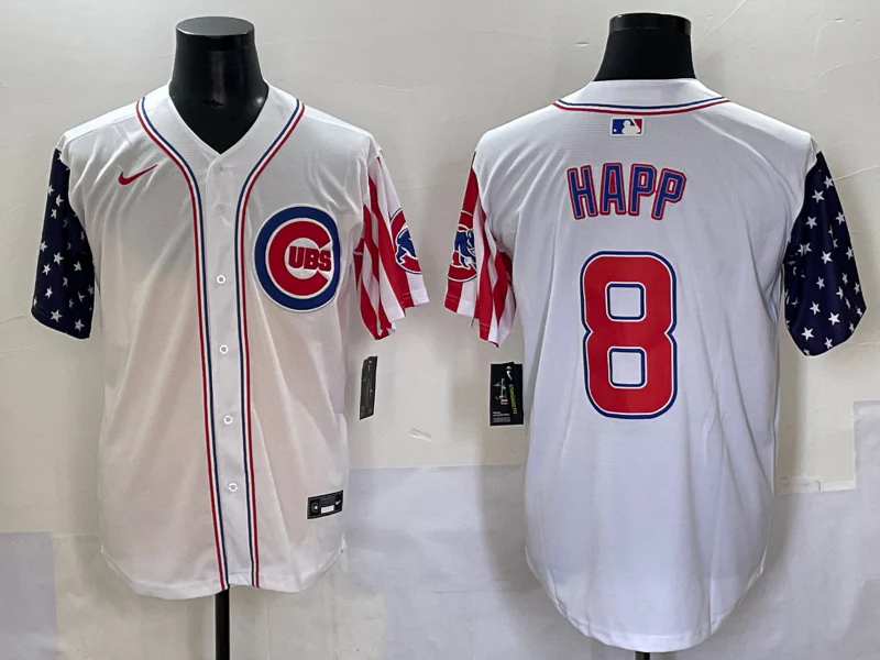 Men's Chicago Cubs Ian Happ #8 White Limited Player Jersey