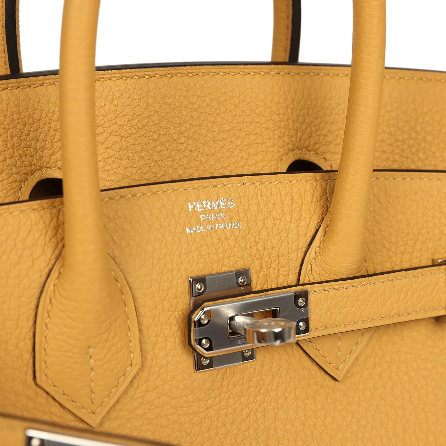 Hermes Birkin 25 Paille Togo Palladium Hardware