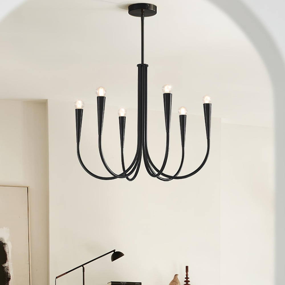 Vintage Candle Iron Dining Room Chandelier