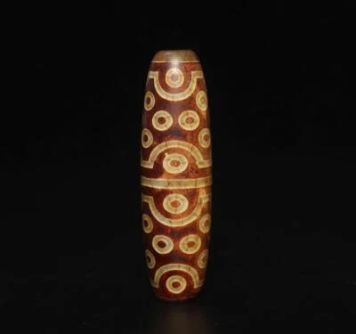 45G Old Chinese Carved Nephrite Tibet Agate Dzi Tianzhu Bead