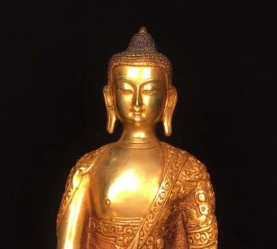 23CM Old Chinese Bronze Statue Buddha N1693