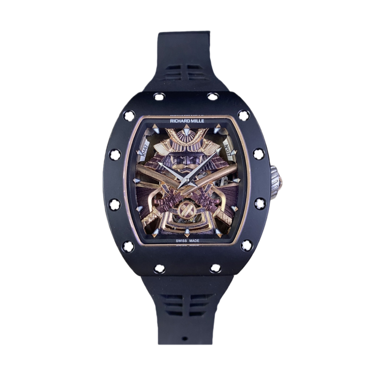 【7A Quality】Richard Mille Replica Watch RM47 Samurai Ceramic Rubber Strap