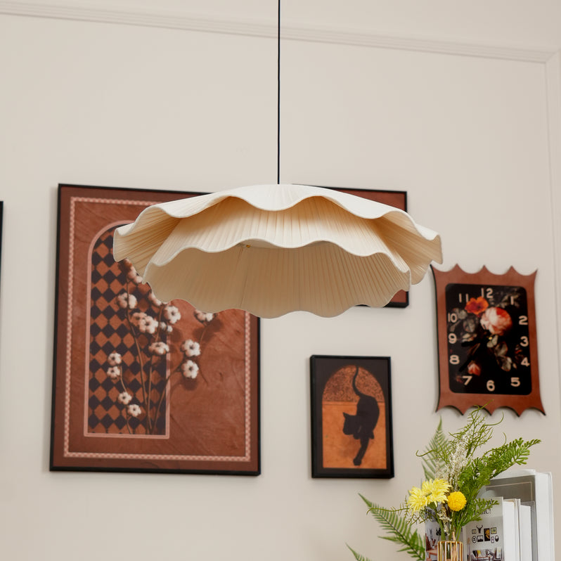 Double Layers Fabric LED White Dining Room Pendant Light