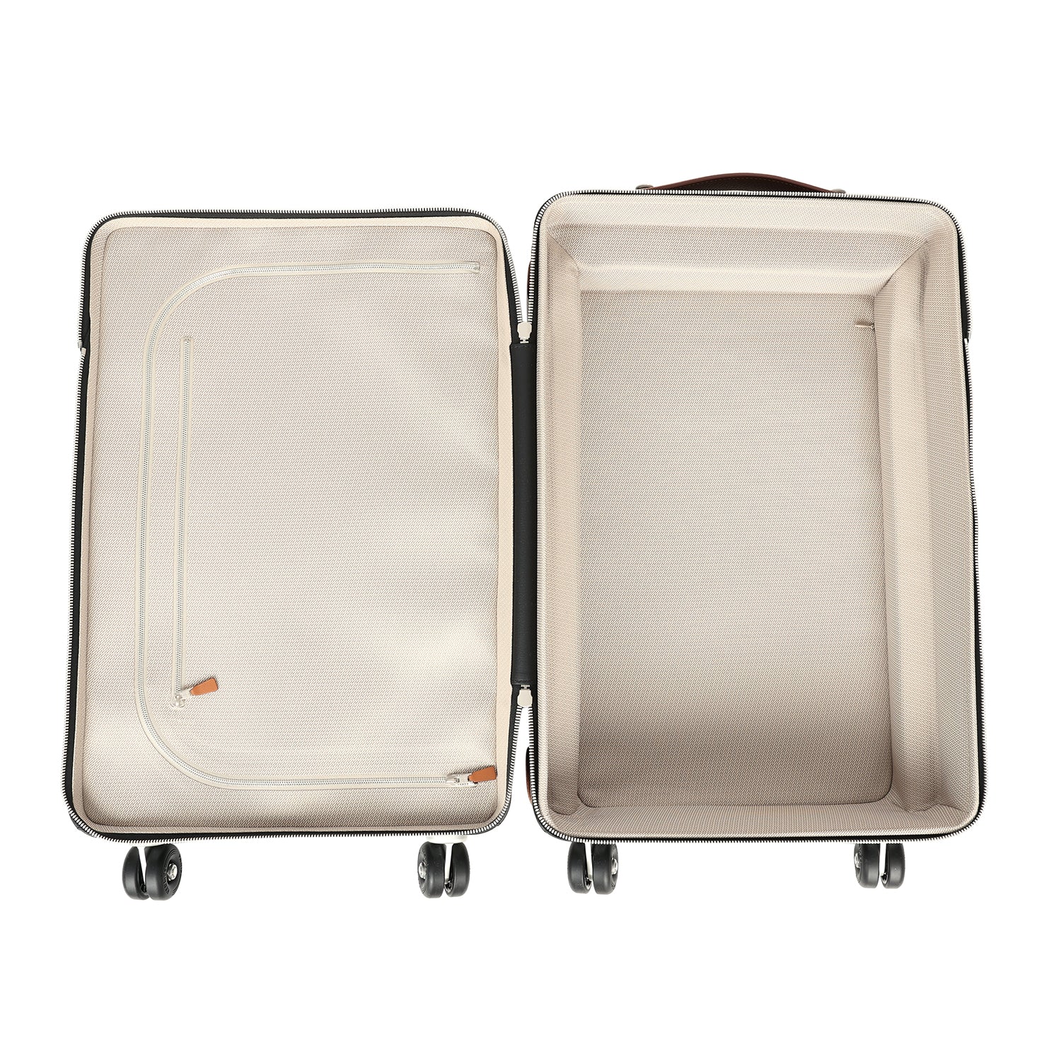 Hermes R.M.S. Cabine Rolling Suitcase Écru, Black Plume H Canvas, Fauve, Black Régate Palladium Hardware