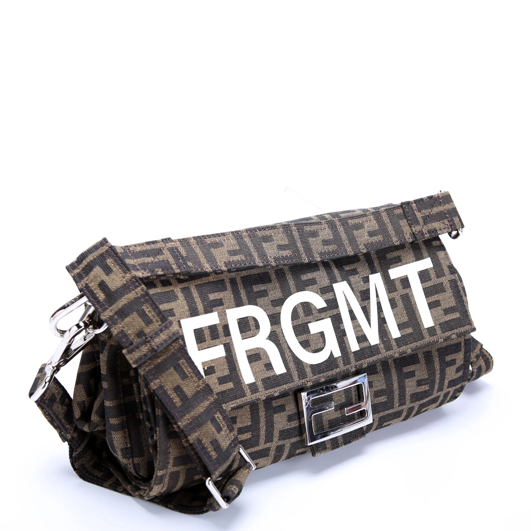 FENDI 8BH418 X Fragment Zucca Baguette Foldable 3-Way Shoulder Bag