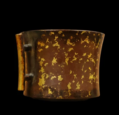 Xuande Signed Old Chinese Red Copper Handmade Incense Burner w/ear N3831