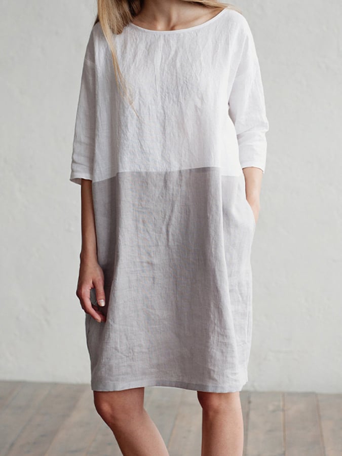 Women's Cotton Linen Casual Dress