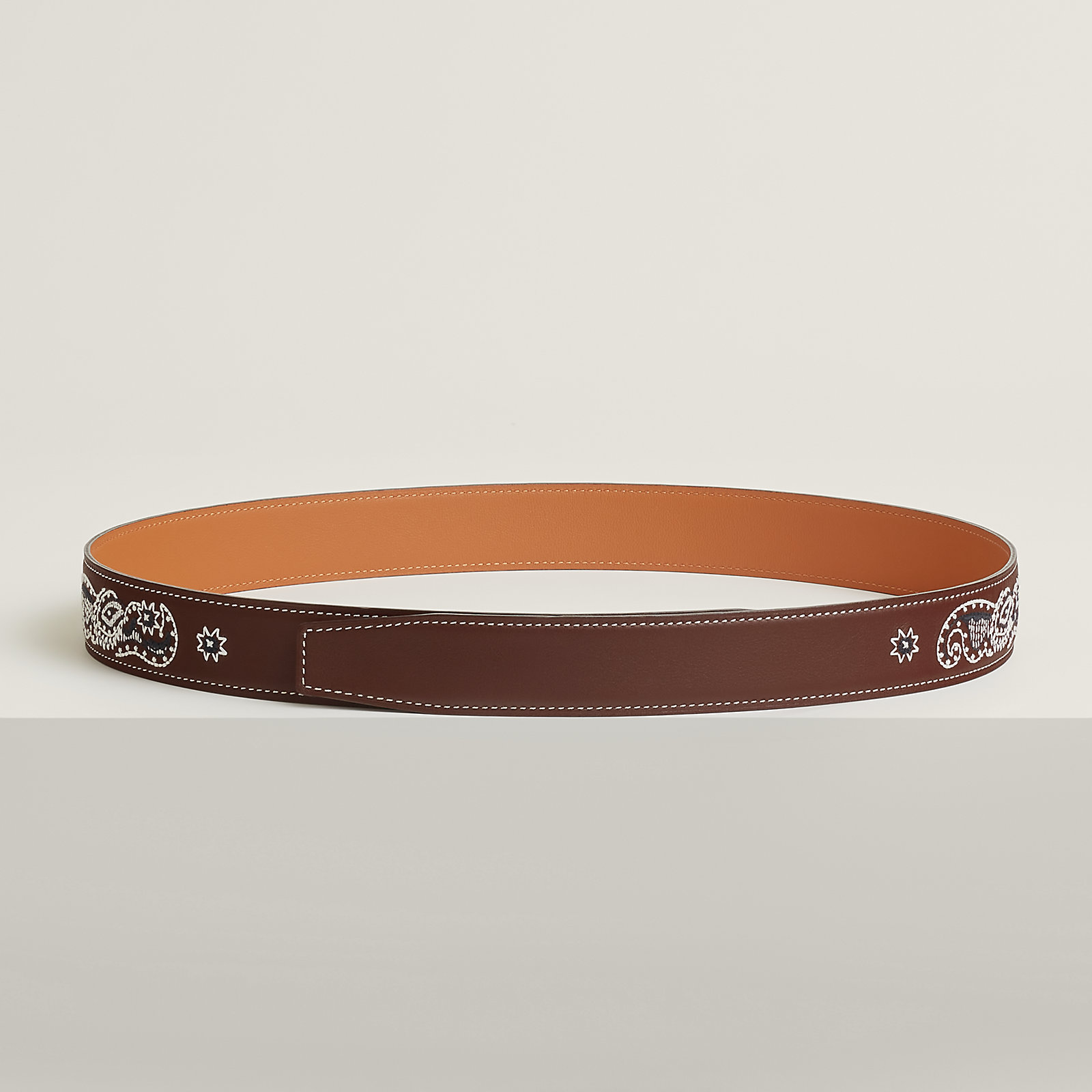 H Enlumine leather strap 32 mm