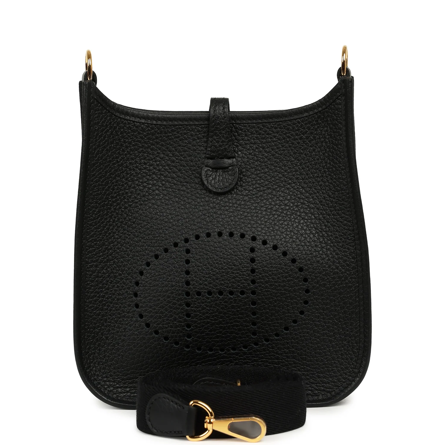 HERMÈS Evelyne TPM Black Clemence Gold Hardware