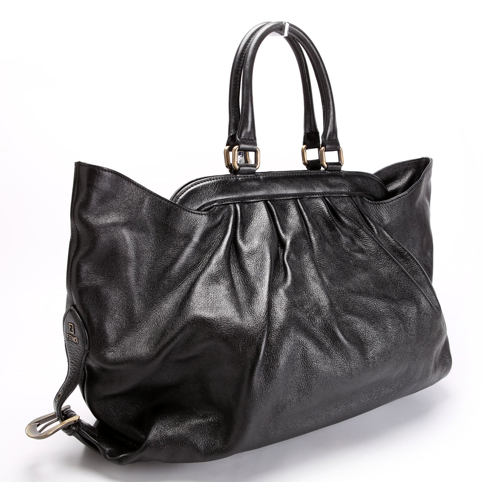 FENDI Borsa Frame Doctor Tote Leather Black