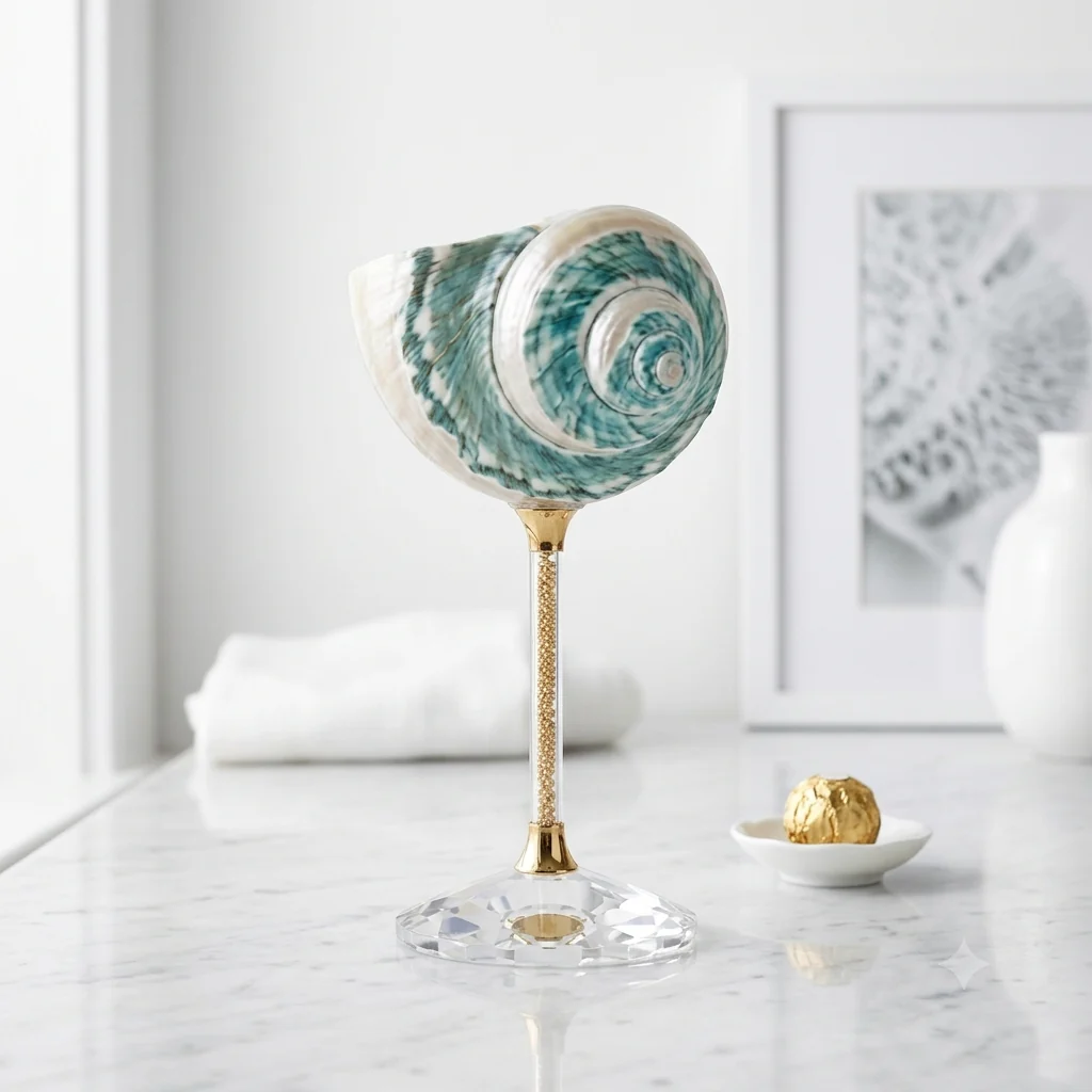 Handcrafted Conch Shell Wine Glass – Coastal Luxury Decor