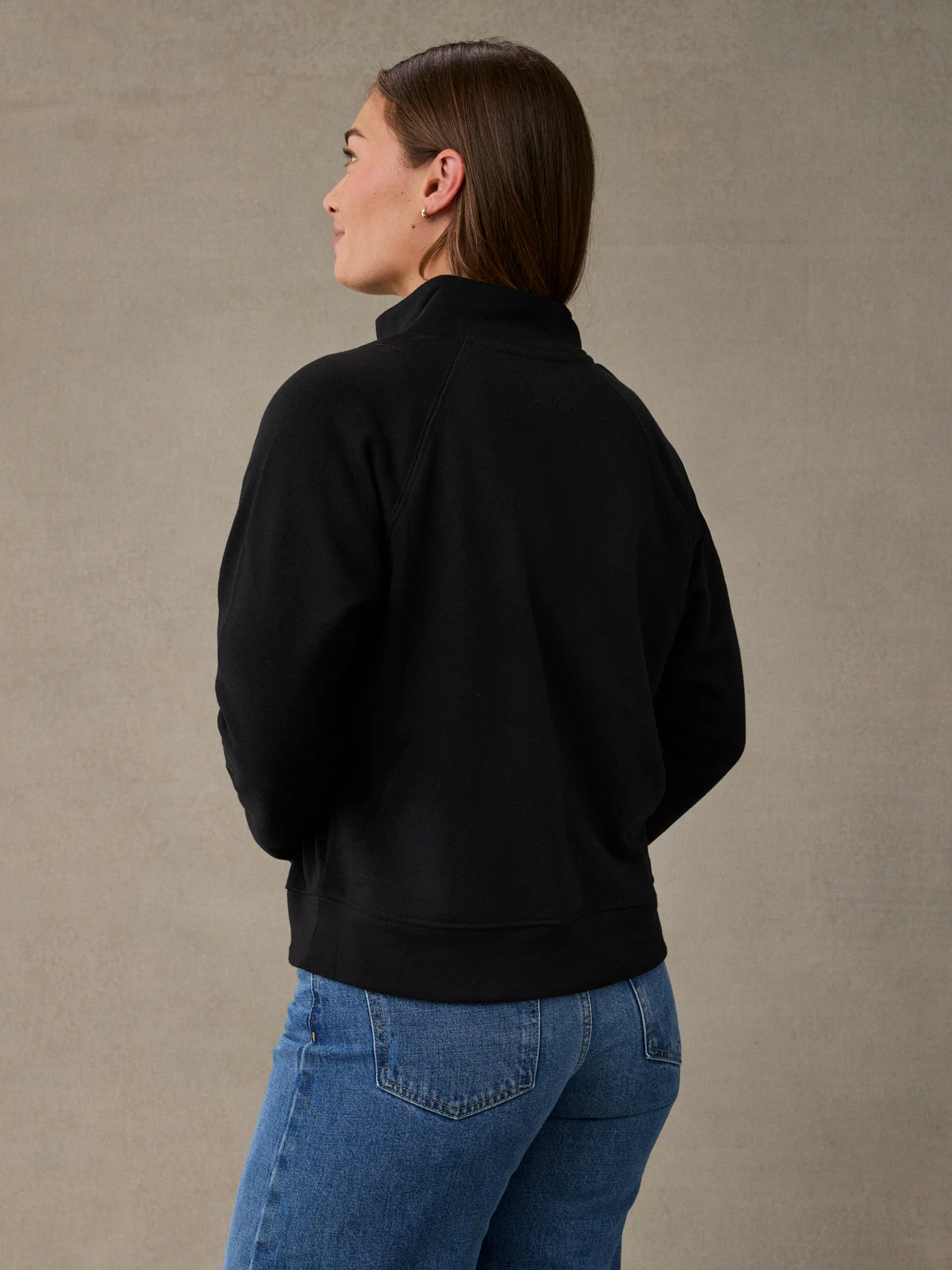 Women's Black Half Zip