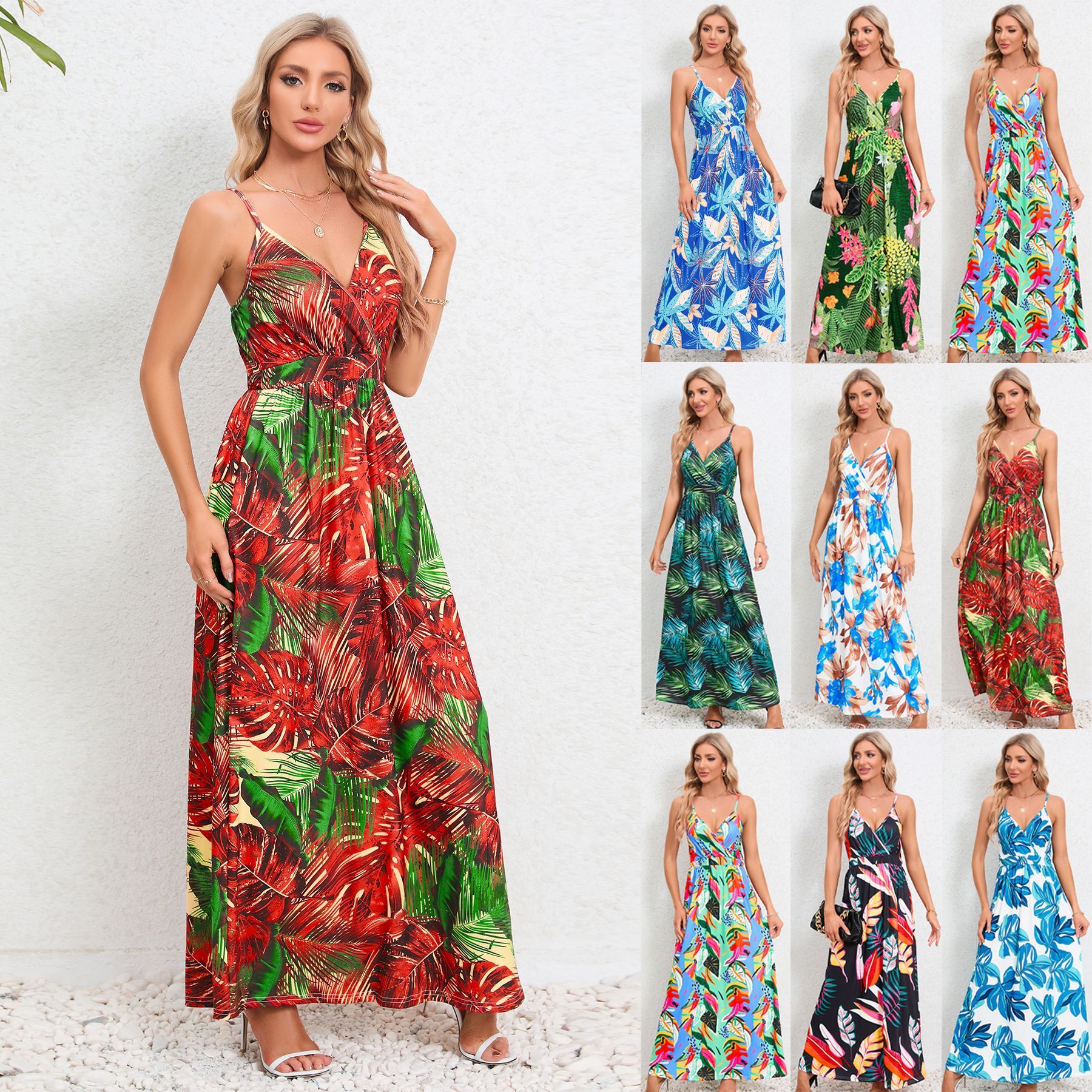 Women's Casual Basic Spaghetti Strap Maxi Dress Sleeveless Summer Dresses
