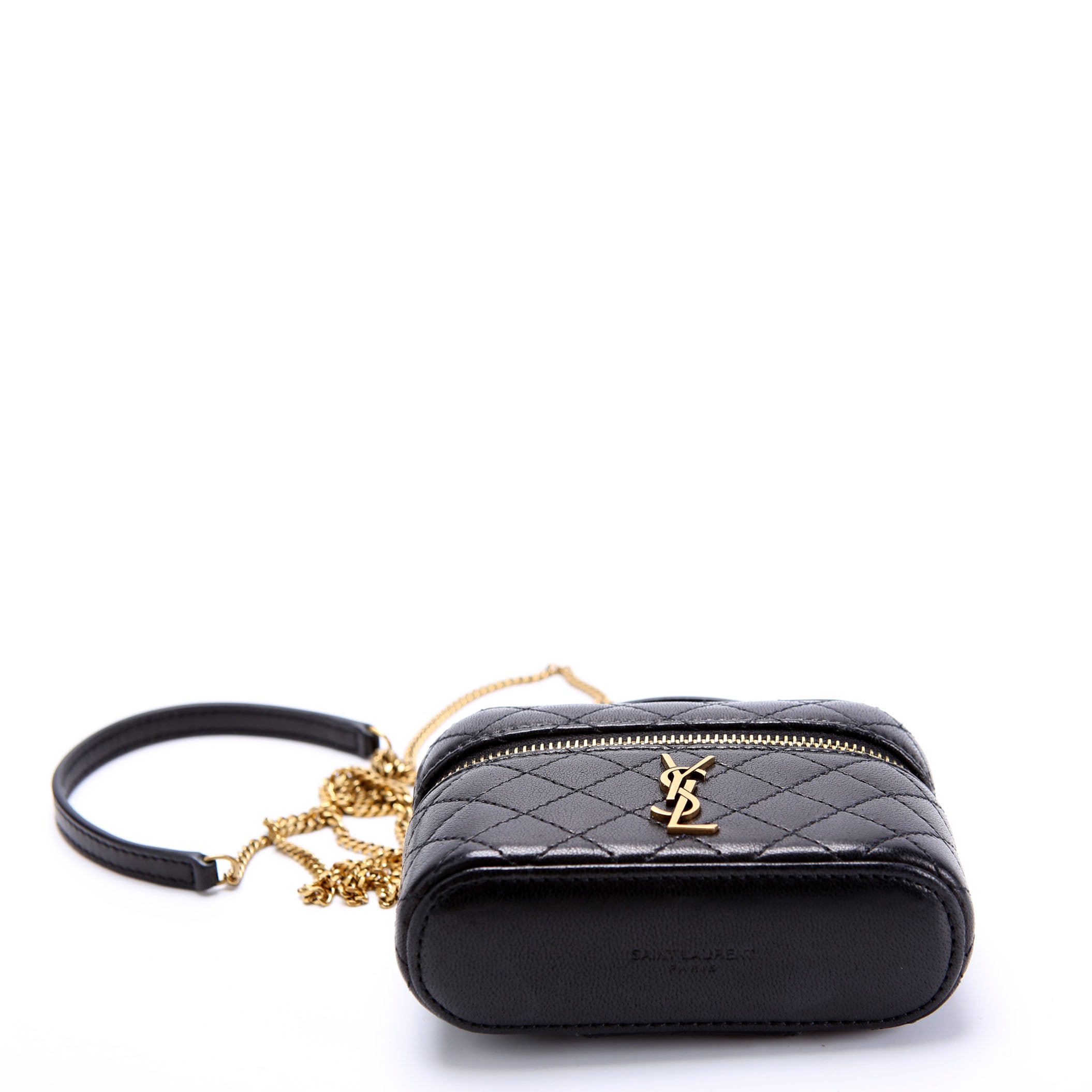 SAINT LAURENT Micro Gaby Vanity Bag Quilted Lambskin 819285 Black