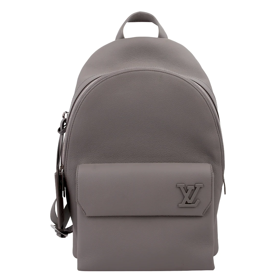LOUIS VUITTON Aerogram Takeoff Leather Backpack Gray