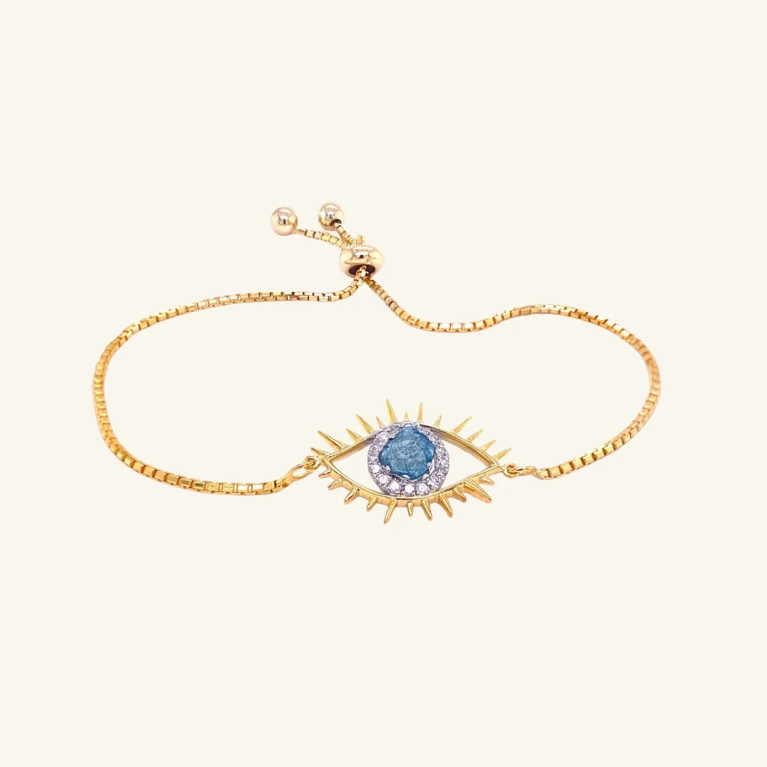Tichi 'Evil Eye' Blue Slice Diamond Bracelet