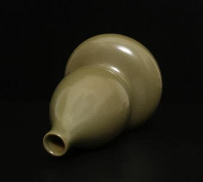 23CM Wanli Signed Old Chinese Tea Glaze Gourd Vase