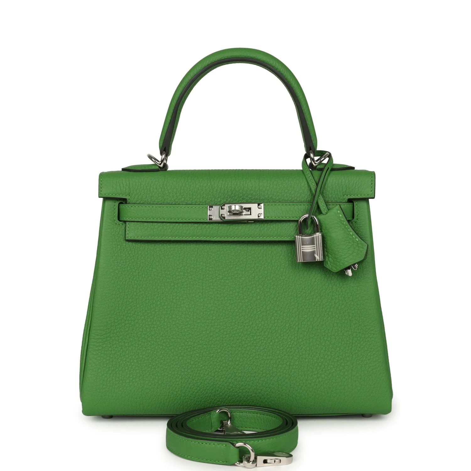HERMÈS Kelly Retourne 25 Vert Yucca Togo Palladium Hardware