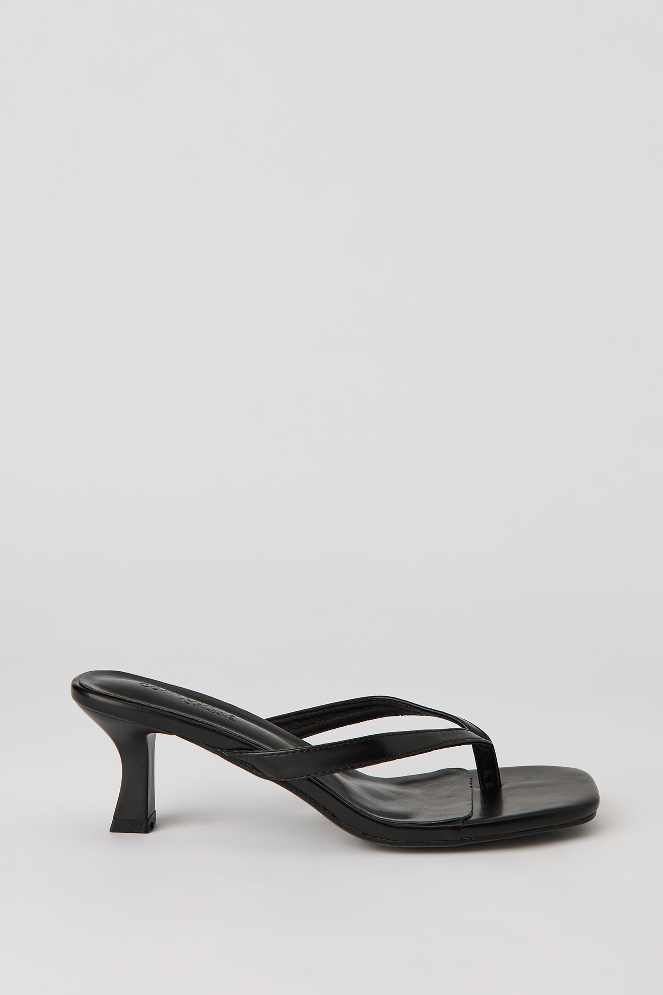 Faux Leather Thong Kitten Heel
