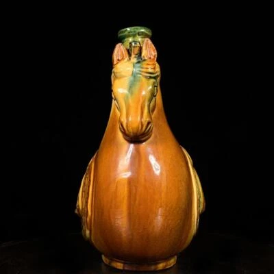 Old Chinese Tang Tri-colour Teapot w/horse CK547