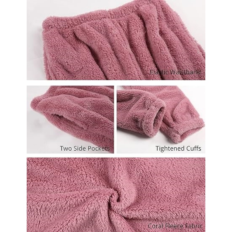 Womens Fluffy Pajamas Set
