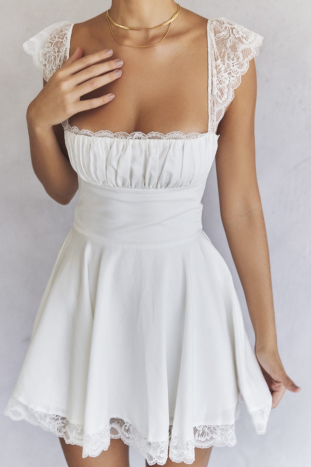 IVORY A-LINE MINI DRESS