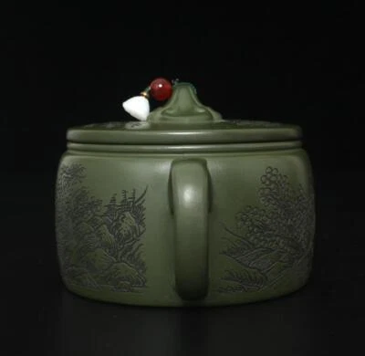 Zhao Qiaohui Signed Old Chinese Handmade Yixing Zisha Teapot w/landscape