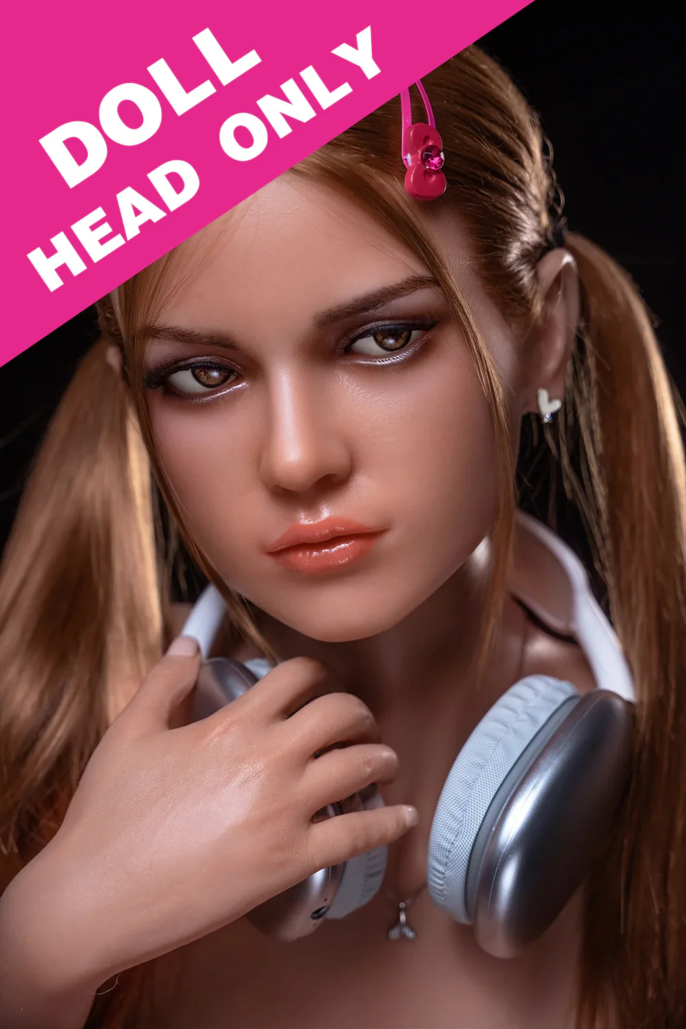 US Stock - Soft Silicone #M6 Gina Natural Skin Tone Head With Oral Auto-Sucking & Oral Heating Realistic ROS Sex Doll Head Only