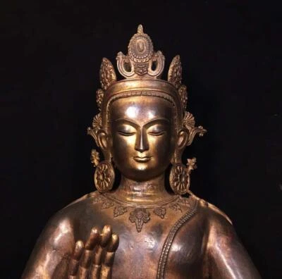 60CM Old Chinese Bronze Statue Buddha N1711