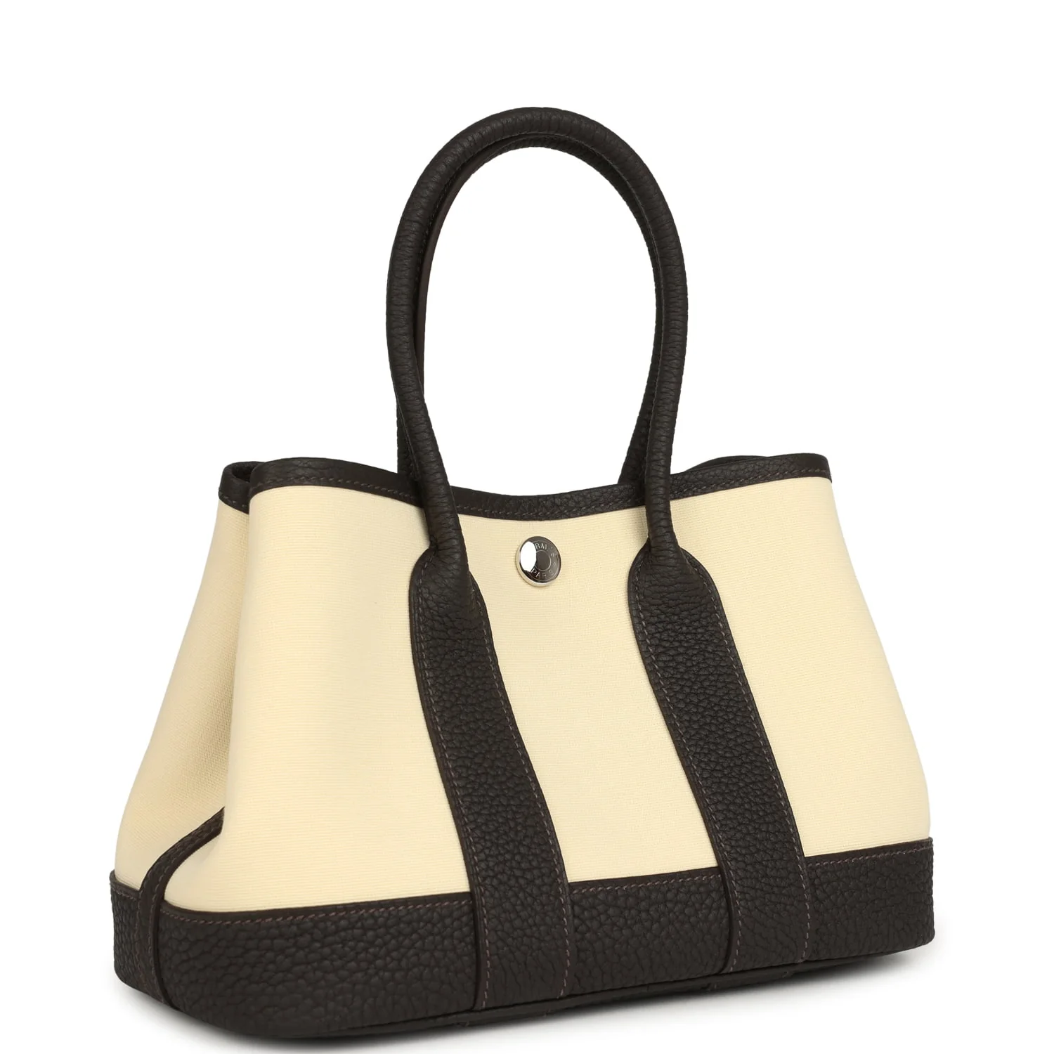 Hermes Garden Party Neo 23 Vanille Toile Officier Canvas and Bai Brun Negonda Palladium Hardware