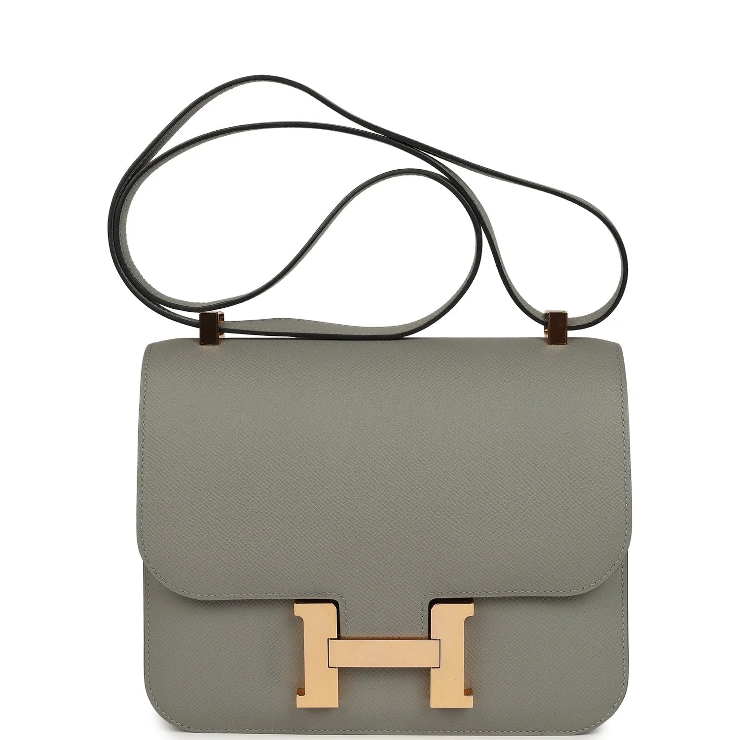 Hermes Special Order (HSS) Constance 24 Gris Mouette Verso Epsom Rose Gold Hardware
