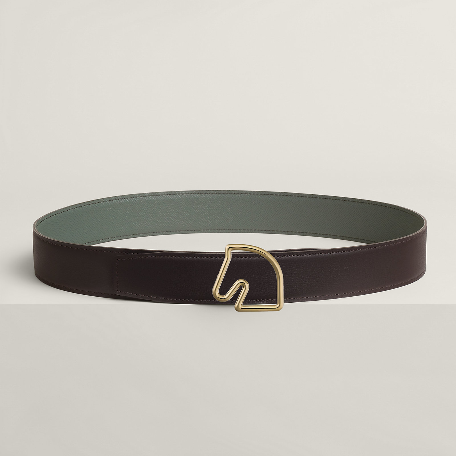 Tete de Cheval belt buckle & Reversible leather strap 38 mm