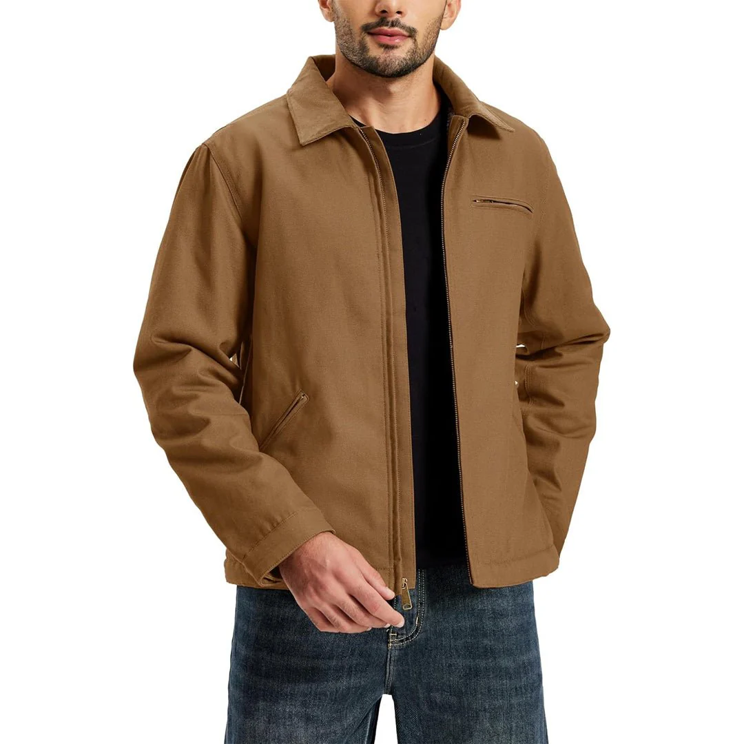 Men's Insulated Duck Canvas Heavy Duty Work Jacket