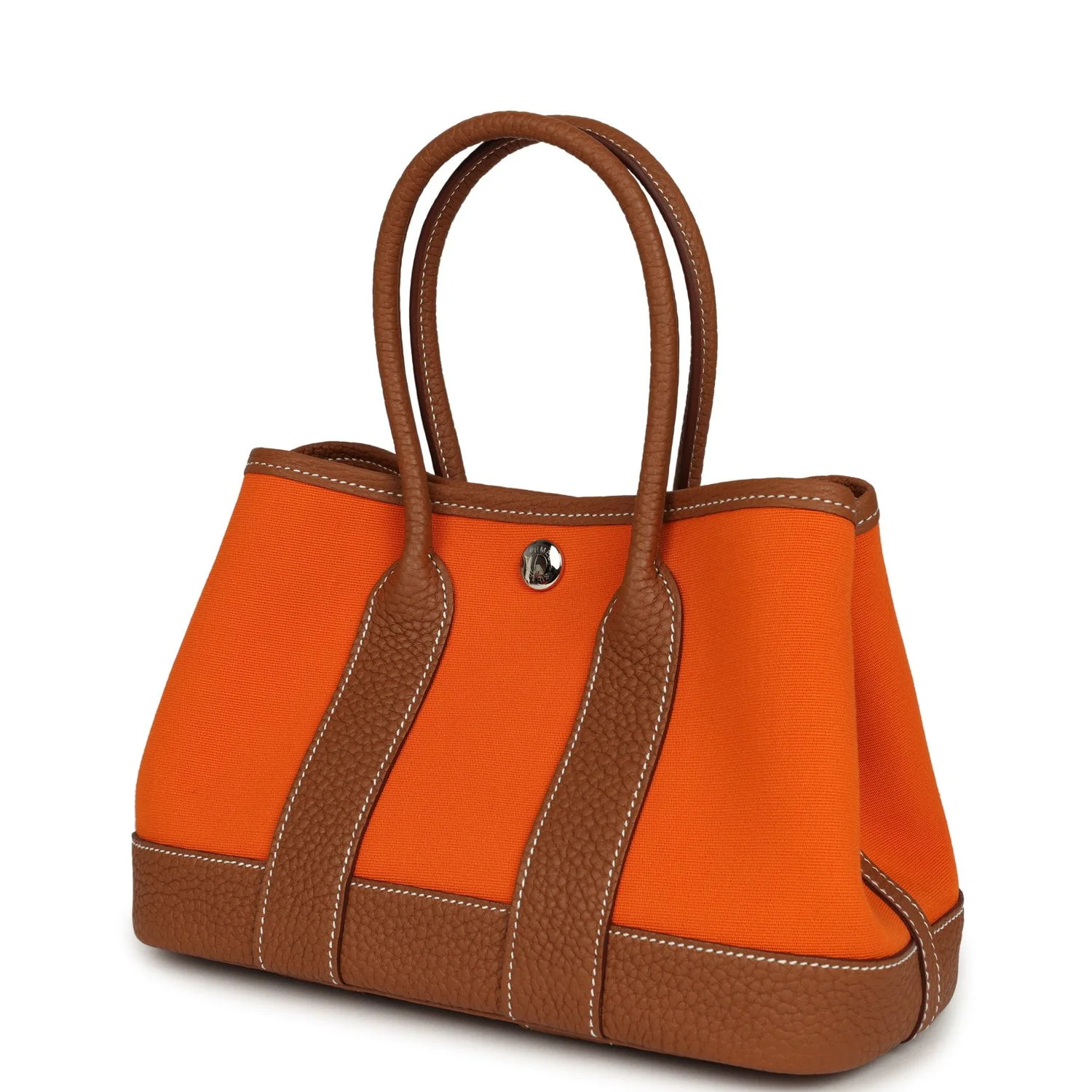 Hermes Garden Party Neo 23 Feu Toile Officier, Gold Negonda Palladium Hardware