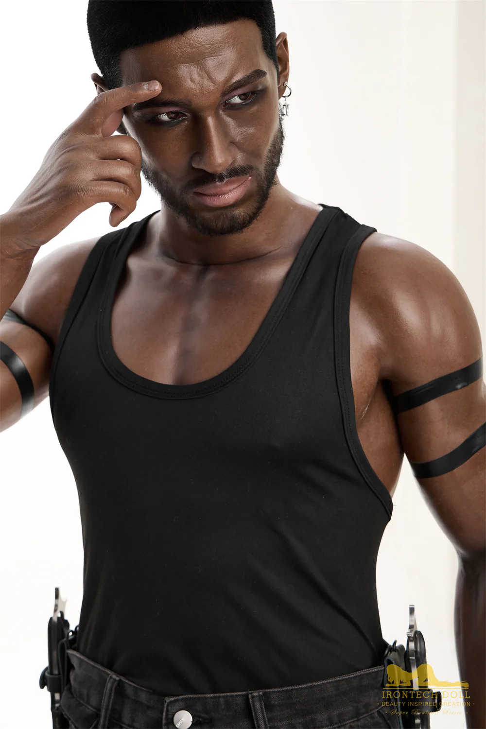 Irontechdoll Alfred 5ft77 / 176cm M7 Head Full Silicone Real-life Black Gay Male Love Doll