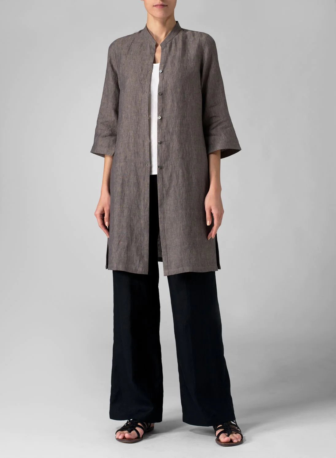 Cotton And Linen Irregular Shirt Cardigan
