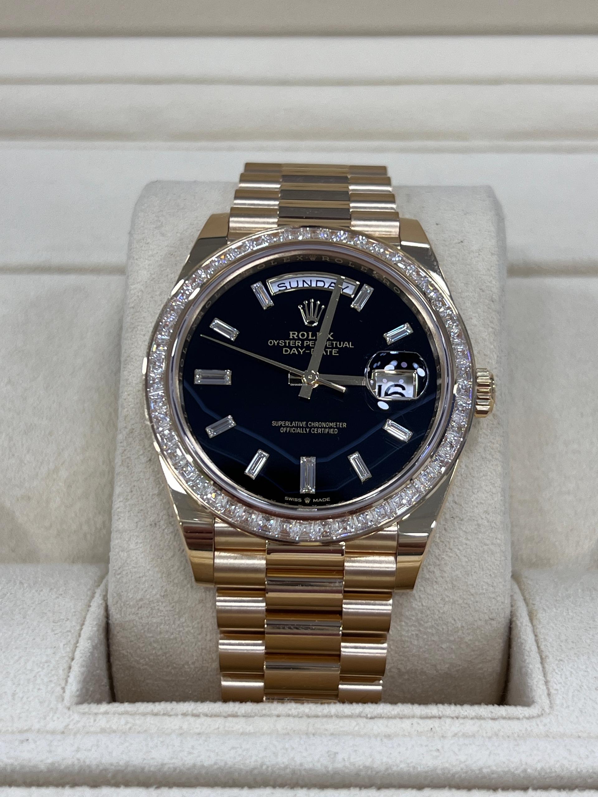 RLX Day-Date 40mm 228398TBR-0038 Onyx Dial President Watch